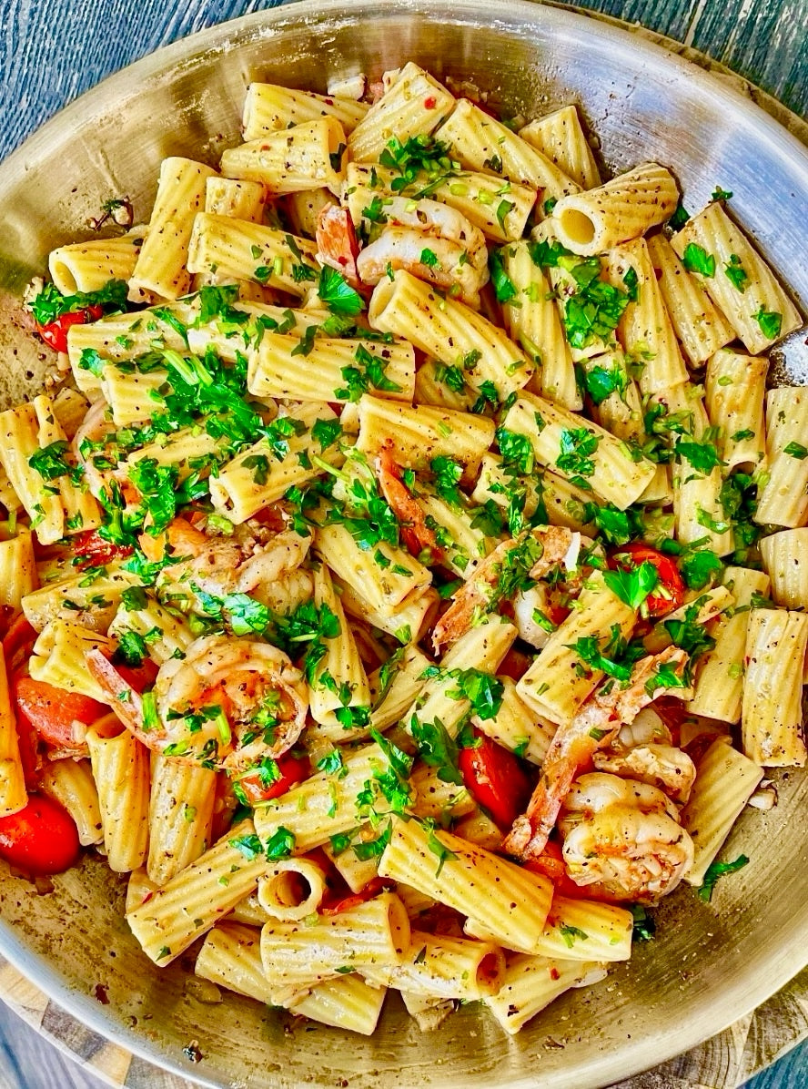 Garlic Butter Shrimp Rigatoni