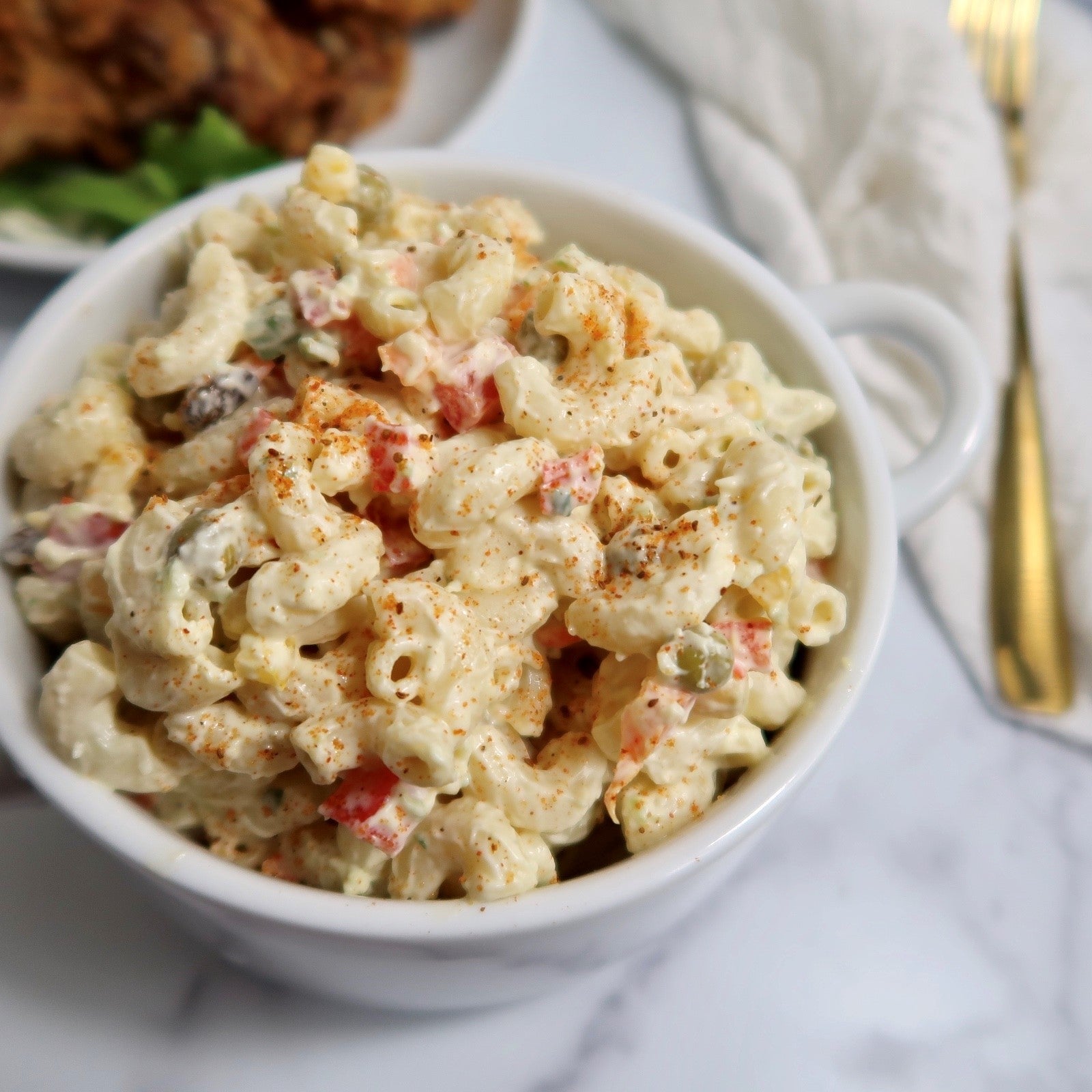 spicy creamy macaroni salad Caribbean style